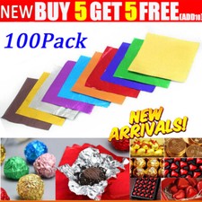 100x Chocolate Foil Paper Candy Aluminum Wrappers Sweets Package Wedding Decor