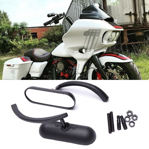 Black motorcycle oval mirrors - black,