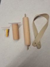 Toilet roll holder wood brass with white strip drill or no drill options