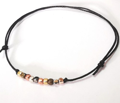 Black cord string - black, multi