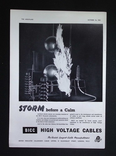 Original 1953 advert bicc - advert,