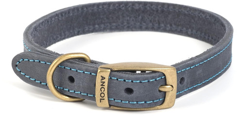 Elegant blue leather dog - blue,