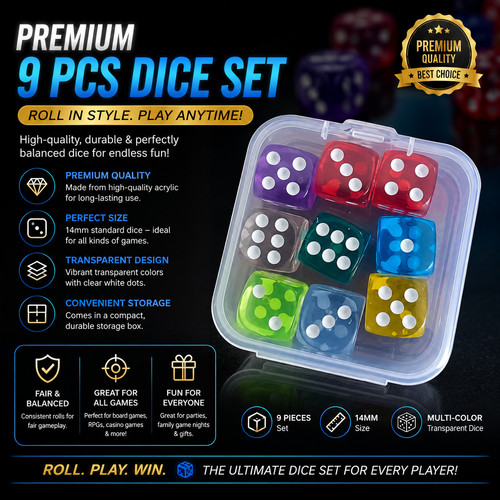 Pack six sided coloured dice - pack,