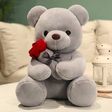 Kawaii teddy bear with roses - bear,