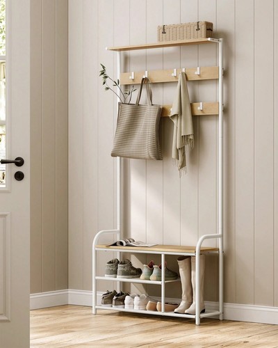 Coat rack with - with, bench
