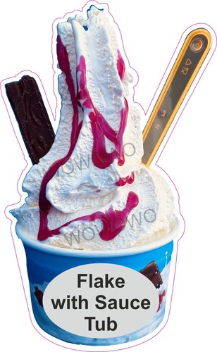 Ice cream van sticker flake - cream,