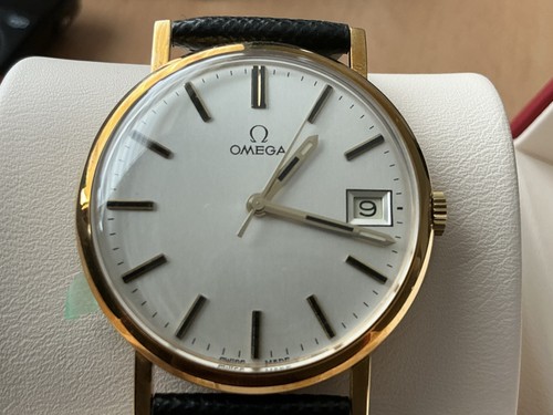 Omega mens gold watch - 9k,