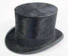 VINTAGE BLACK SILK TOP HAT by