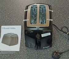 Russell Hobbs Textures Black  2 Slice 21641  Toaster  & extra wide slots B17/10