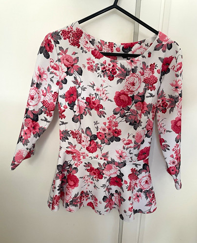 Women white floral peplum - floral,