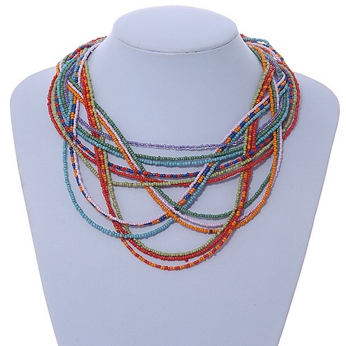 Multicoloured multistrand bib - multicoloured,