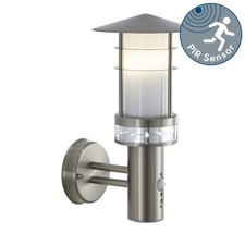 Saxby- Pagoda - 13924 - Stainless Steel Frosted IP44 Outdoor Sensor Wall Light