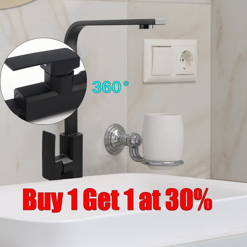 Modern black kitchen sink - black, taps