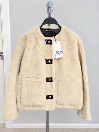 Zara cream fur jacket size - fur, s
