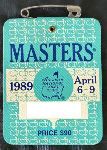 1989 masters badge ticket - 1989,