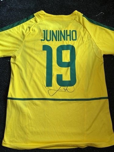 Juninho signed brazil shirt - signed,