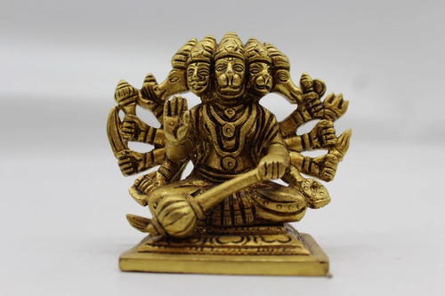 Brass panchmukhi hanuman - brass,