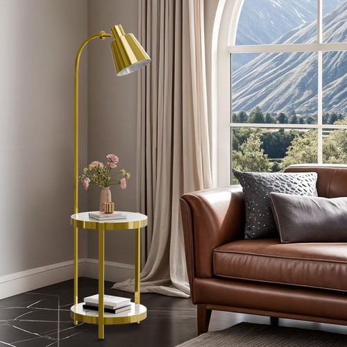 Glossy metal led floor lamp - metal,