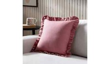 Habitat Plain Ruffle Cushion - Rose - 43x43cm (1449)