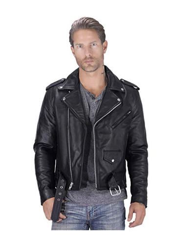 Cafe racer biker - racer, leather