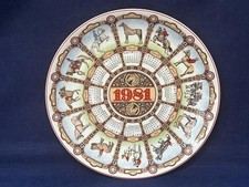 WEDGWOOD CALENDER PLATE 11th SERIES 1981 - HORSES - EXCELLENT