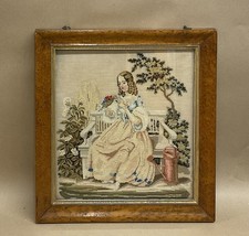 Woolwork Embroidery Of Lady