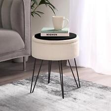 Foot Stool Storage Seat Chair Dressing Table Vanity Pouffe Ottoman Boucle Fleece