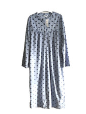 "M&S" Beautiful Blue Floral Warm Fleecy-Feel Long Nightdress - SIZE 16-18 - BNWT