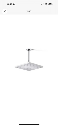Kohler square rain shower - 8",