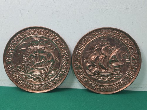 Pair vintage copper wall - copper,