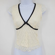 Cream Lace Bow Detail Babydoll