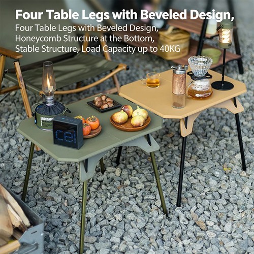 Folding camping table - table, light