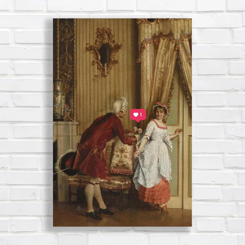 Elegant rococo courtship scene - courtship,