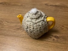 Hand Knitted Aran fleck tea cosy,new