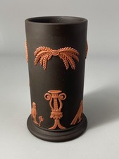 Wedgwood Jasperware Jasper Ware Black & Terracotta Egyptian 12cm Spill Vase