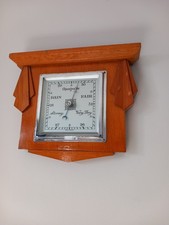 Art Deco Light Oak Wall Barometer.