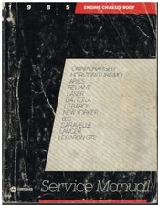 CHRYSLER LE BARON NEW YORKER 600 CARAVELLE ARIES CHARGER ORIG '85 FACTORY MANUAL