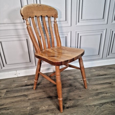 Antique Victorian Rustic Style Turned Farmhouse Country Chair -  Solid Wooden