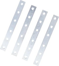 Straight Silver Plate Flat Steel Brackets Repair Fixing Joining 6inch pack of 4