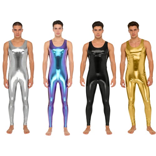 Mens leotard shiny jumpsuit - uk,