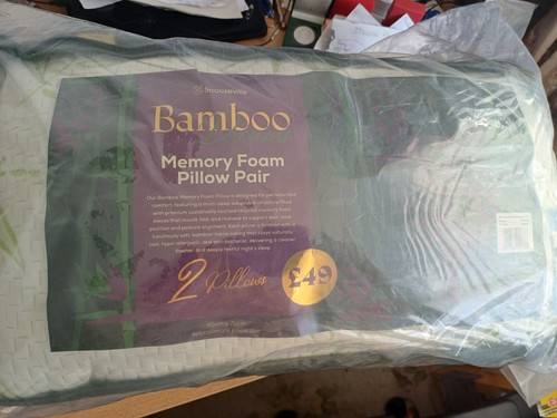 Bamboo memory foam pillow pair - bamboo,