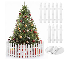 Aodaer 30 Pieces Christmas Tree Fences Plastic White Picket Fence 12 Inches Thic