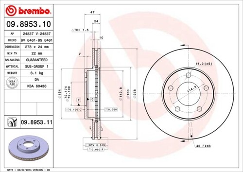 8953 brembo brake - 2x, 09.8953.11