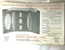 Sports Printing Press The Holborn Race Goers Wallet Advertising Blotting Paper 