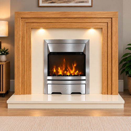 Oak electric fireplace - 48",
