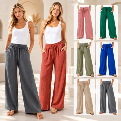 Ladies popcorn wide leg - ladies,