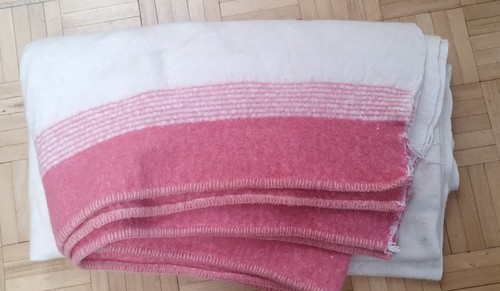 Pink white blanket wool - blanket, blend