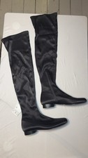 ZARA Satin Black Over the Knee
