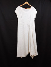 Krines Berlin White Dress. Midi. Handkerchief Hem. For Size - see measurements.