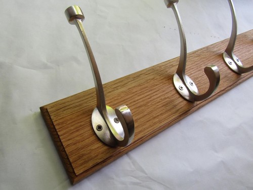 Rustic oak coat hook - oak,